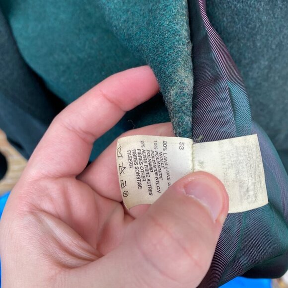 Vintage 1960s Marlboro Classics Wool Leather Jacket Size 48 Green - Picture 9 of 16